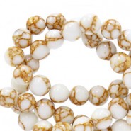Jade Naturstein Perlen rund 4mm White-gold